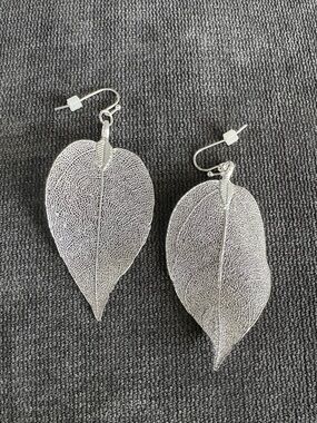 Silver Leaf Dangle Earrings